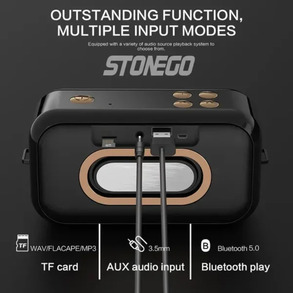 STONEGO 1PC 3D Stereo Bluetooth reproduktor X7 TWS Přenosný retro hudební duální reproduktor Bezdrátový Aux Usb De Som Outdoor Bass Soundcore Speaker