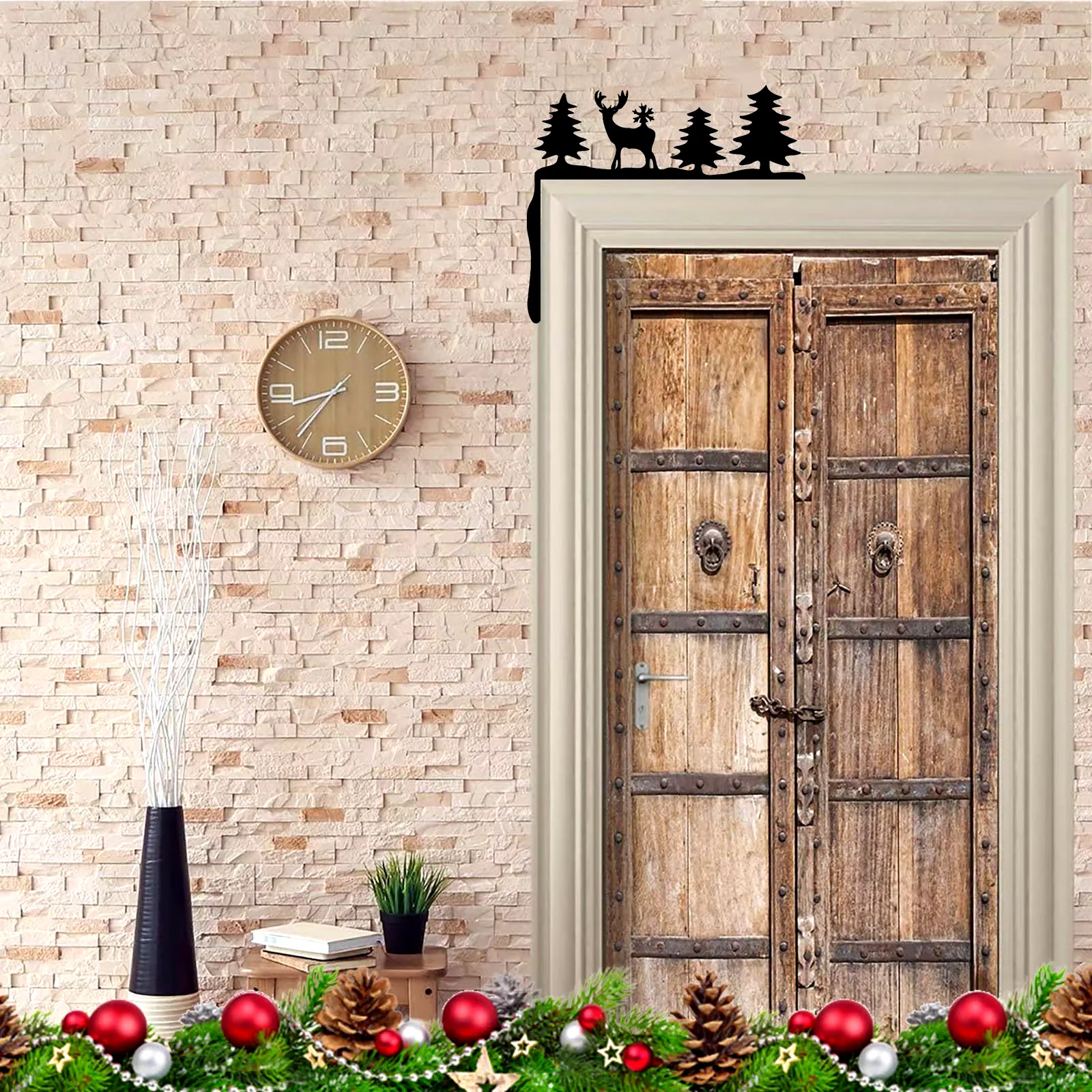 NástÄnná dekorace 1 ks VánoÄnà dekorace na dveÅe X-mas Festive Diy Stitching Creatives Home Decor Homes Decor Funny on My Door Nový Ðод Vánoční dekorace Silhuette