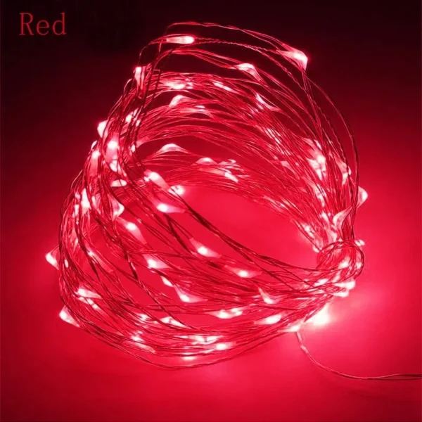 1M 2M měděný drát LED světla String Holiday Slavnostní osvětlení Fairy Garland pro vánoční stromek Svatební strana Dekorace