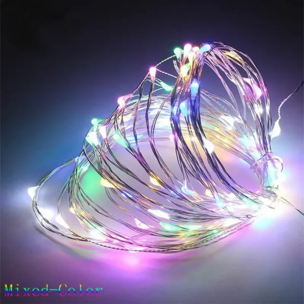 1M 2M měděný drát LED světla String Holiday Slavnostní osvětlení Fairy Garland pro vánoční stromek Svatební strana Dekorace