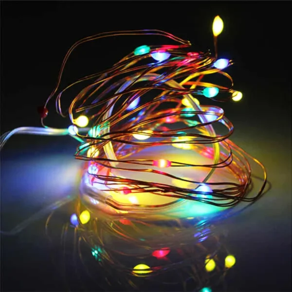 1M 2M měděný drát LED světla String Holiday Slavnostní osvětlení Fairy Garland pro vánoční stromek Svatební strana Dekorace