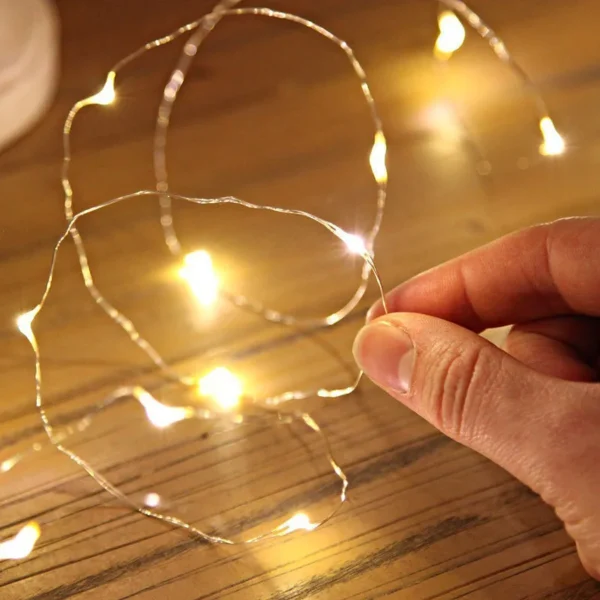 1M 2M měděný drát LED světla String Holiday Slavnostní osvětlení Fairy Garland pro vánoční stromek Svatební strana Dekorace