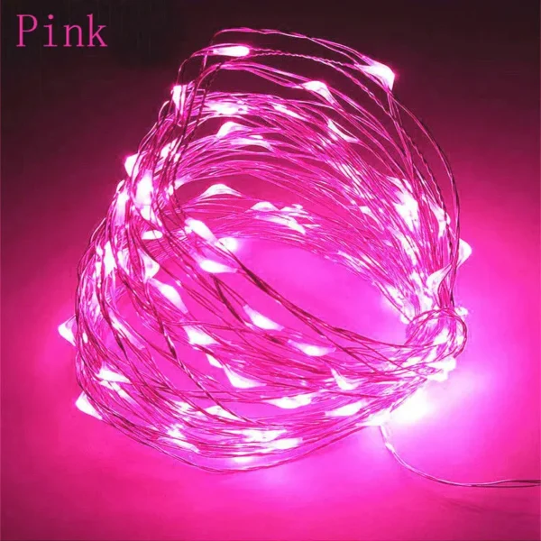 1M 2M měděný drát LED světla String Holiday Slavnostní osvětlení Fairy Garland pro vánoční stromek Svatební strana Dekorace