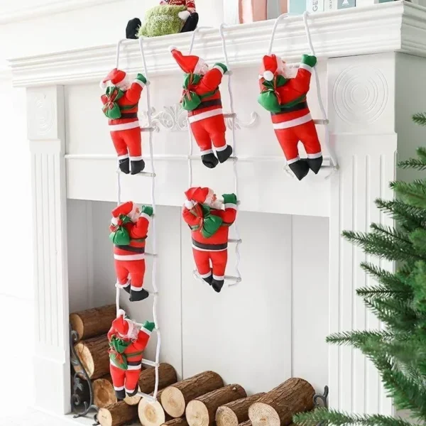 Santa Claus Climbing Ladder Decor Střešní přívěsek Veselá vánoční výzdoba pro domácí vánoční stromek Ozdoba Nový rok Dárek Holiday Party Tool