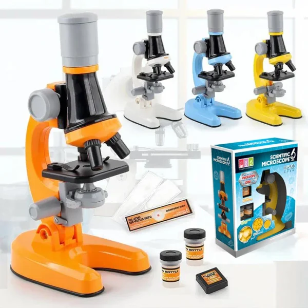 Zoom Dětský mikroskop Laboratorní vědec Biologická laboratoř LED 1200X Školní vědecká experimentální sada Vzdělávání Vědecké hračky Dárky pro děti Vědec
