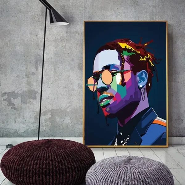 Moderní pop art &quot;No Frame&quot;, plátno tisk moderní domácí dekorace umění, Asap Rocky WPAP Pop plakát dekorace