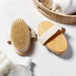 Přírodní štětinový kartáč Soft Wet Dry Skin Body SPA Brush Bath Massager Blood Circulation