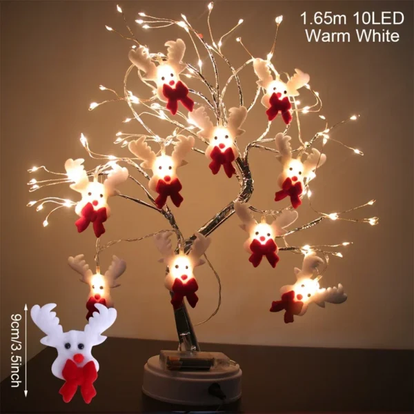 Sněhulák Vánoce LED girlanda String Light Veselé vánoční dekorace pro domov 2024 Vánoční stromek Rozkošný ornament Xmas Navidad dárky