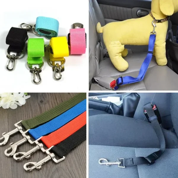 1Pcs/ Pet Dog Cat Car Seat Belt SafetyDog Accessories Nastavitelný postroj Vodítko Vodítko Malé Střední Cestovní Klip Štěně Obojky Vodítko Pet Supplies