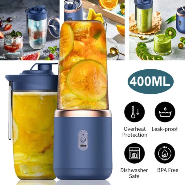 400 + 400 ml stojanový mixér Smoothie Maker Shaker Fitness Chopper Multifunkční kuchyňský robot Mixer Milk Shaker