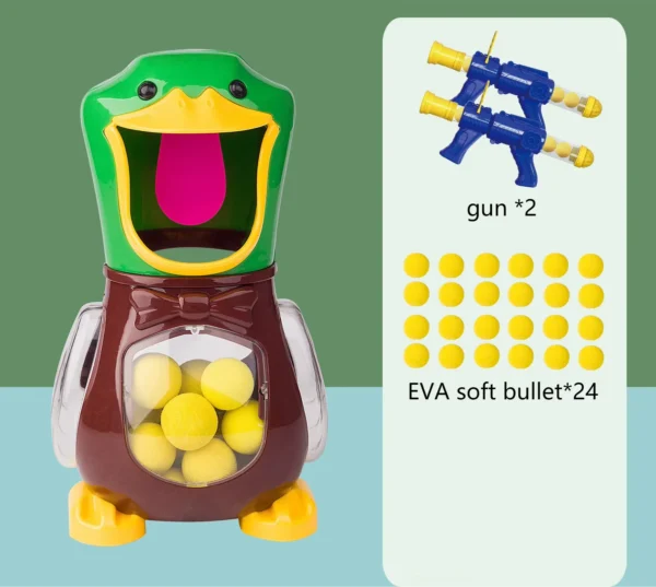 Zábavná hra Air-Powered Hladová střelba Duck Toys Měkká kulka míč střílet Elektronické bodování Bitva Duck Sniper Delight Game Duck Toys dárky