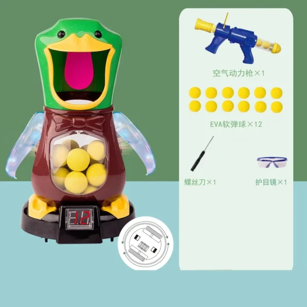 Zábavná hra Air-Powered Hladová střelba Duck Toys Měkká kulka míč střílet Elektronické bodování Bitva Duck Sniper Delight Game Duck Toys dárky