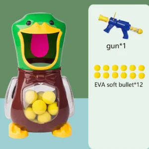 Zábavná hra Air-Powered Hladová střelba Duck Toys Měkká kulka míč střílet Elektronické bodování Bitva Duck Sniper Delight Game Duck Toys dárky