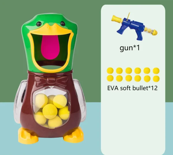 Zábavná hra Air-Powered Hladová střelba Duck Toys Měkká kulka míč střílet Elektronické bodování Bitva Duck Sniper Delight Game Duck Toys dárky