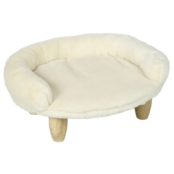 Pawhut Cat Bed Dog Sofa Dog Bed Pet Sofa Vyvýšený gauč pro domácí mazlíčky se zvýšeným designem Cream